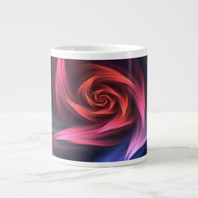 Grande Tasse Forme De Vortex Abstrait Rouge Et Bleu (Devant)