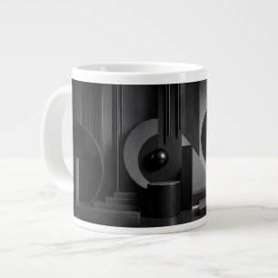 Grande Tasse Formes Géométriques Abstraites Sombres Élégantes e