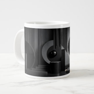 Grande Tasse Formes Géométriques Abstraites Sombres Élégantes e