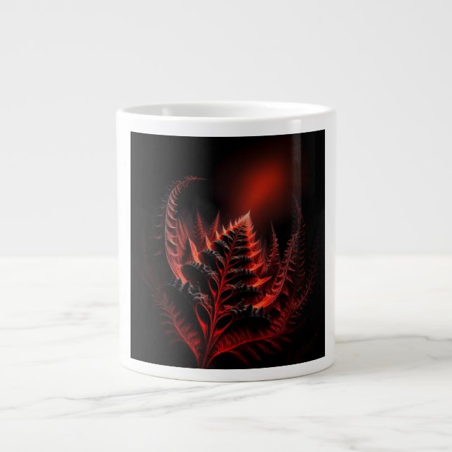 Grande Tasse Fougère rouge comme une fractale s'étendant vers l (Devant)