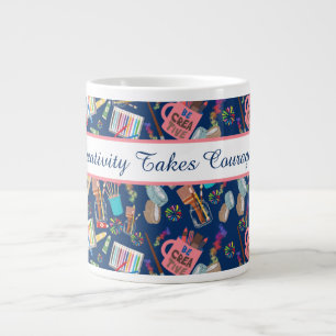 Grande Tasse Fournitures d'art colorées motif créatif pour arti