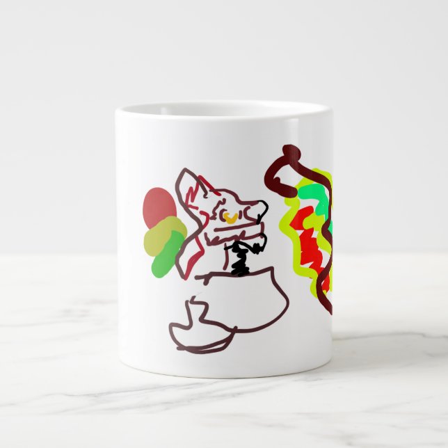 Grande Tasse Fox latte amusant style automne (Devant)
