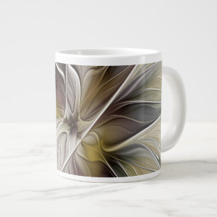 Grande Tasse Fractal floral, fleur de fantaisie aux couleurs de
