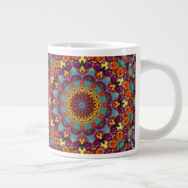 Grande Tasse Fractal Kaleidoscope Mandala Pattern-64351 (Droite)