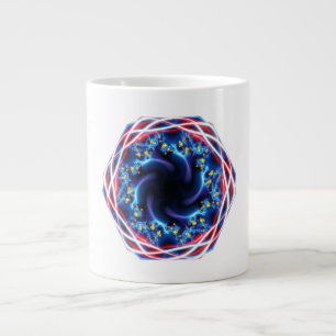 Grande Tasse Fractale de Mandelbrot patriotique rouge blanc & b