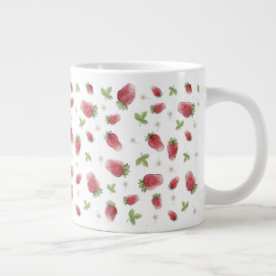 Grande Tasse Fraises d'aquarelle rouge