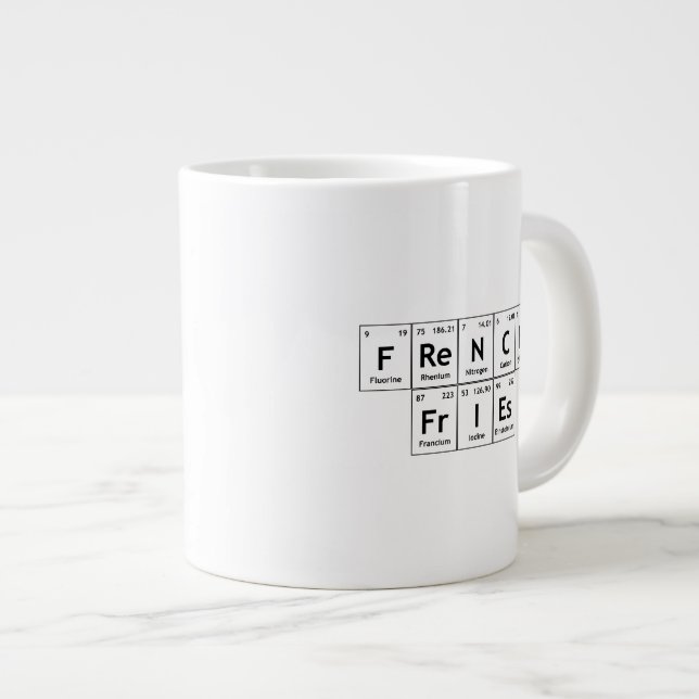 Grande Tasse Français FrIEs Chimie Tableau périodique Élément W (Devant droit)