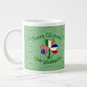 Grande Tasse France Irlande États-Unis Trèfle Drapeau Personnal