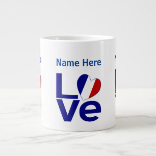 Grande Tasse French Blue LOVE Gearr Drapeau Personnalisé