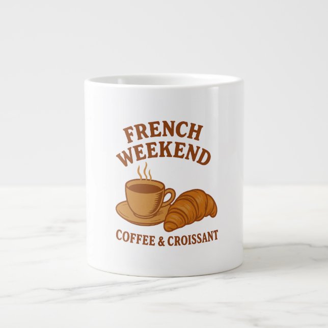 Grande Tasse French Weekend Tee – Coffee & Croissant (Devant)