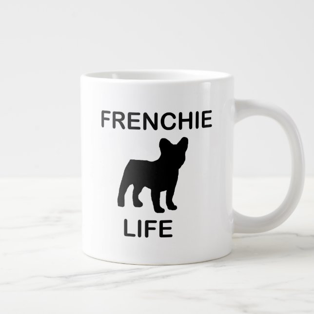 Grande Tasse frenchie vie avec silhouette (Droite)