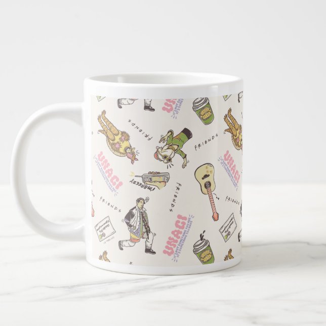 Grande Tasse FRIENDS™ Tan Cartoon Pattern (Gauche)