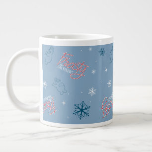 Grande Tasse Frosty Snowman Blue Snowflake Motif