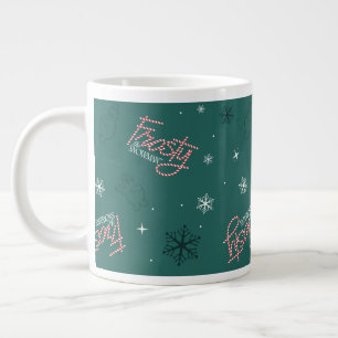 Grande Tasse Frosty Snowman Green Snowflake Motif