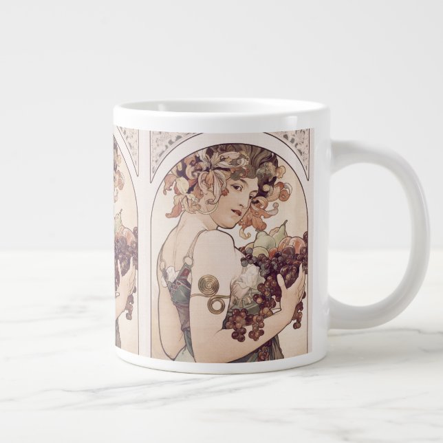 Grande Tasse Fruit vintage Girl par Alphonse Mucha (Droite)