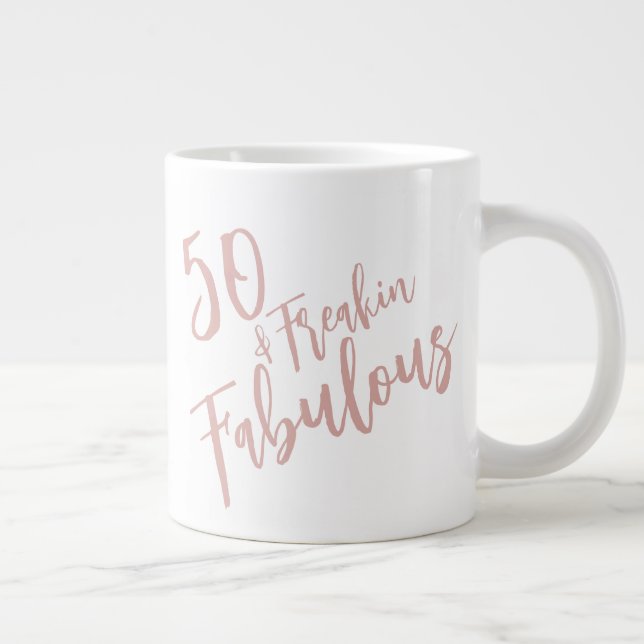 Grande Tasse Fun 50 & Fabuleux Rose Gold 50e anniversaire (Droite)