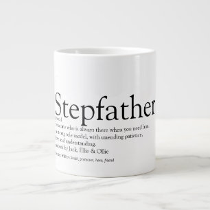 Grande Tasse Fun Black et blanc Meilleur jamais Stepfather Step