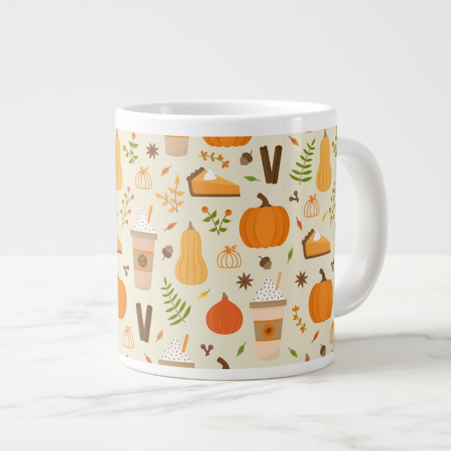 Grande Tasse Fun Orange Fall Motif (Devant droit)