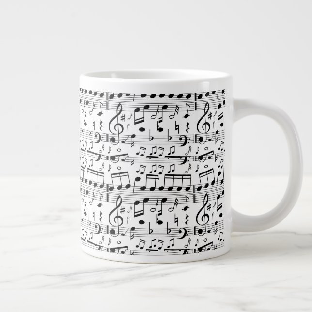 Grande Tasse Fun Sheet Music Notes Musician art (Droite)
