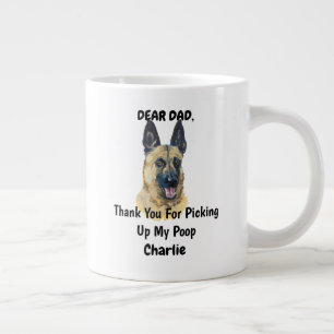 Grande Tasse Funky Belge Malinois Papa Aquarelle Canine Art
