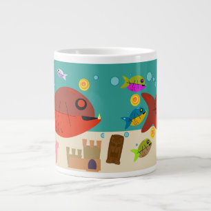 Grande Tasse Funky Cinties Fish Tank Retro Cartoon Art