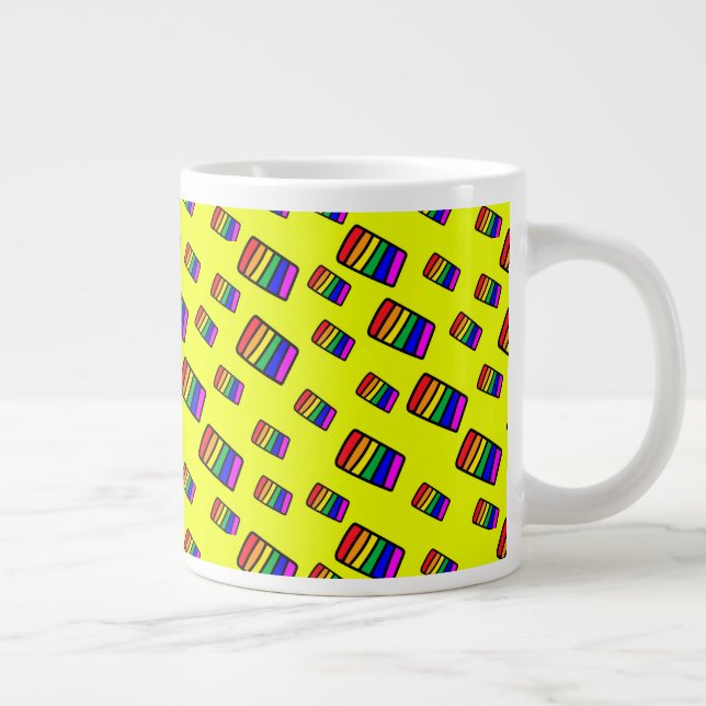 Grande Tasse Funky Neon Rainbow Block Motif (Droite)