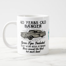 Funny 40th Birthday Retro Car Banger Ajouter Nom D