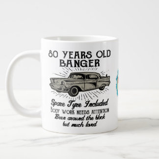 Grande Tasse Funny 80th Birthday Retro Car Banger Date d'ajout
