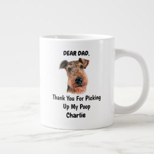 Grande Tasse Funny Airedale terrier Papa Aquarelle Canine Art 