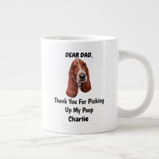 Grande Tasse Funny Basset hound Papa Aquarelle Canine Art