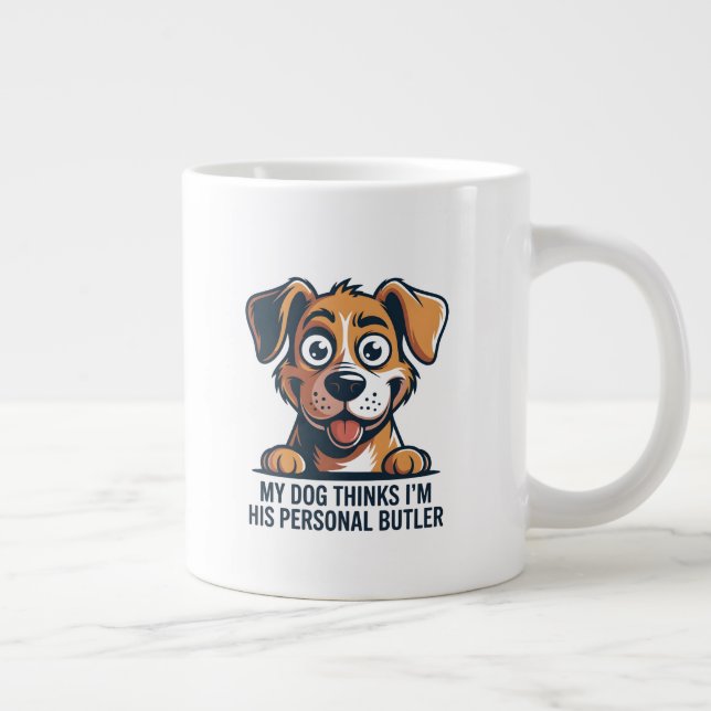 Grande Tasse Funny Cartoon Dog Butler Quote (Droite)