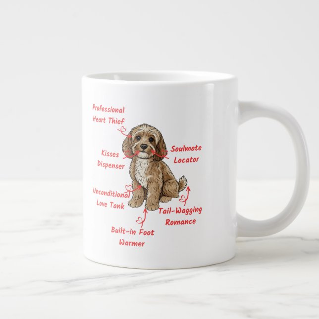 Grande Tasse Funny Cockapoo Anatomy - Unique Valentine Gift (Droite)