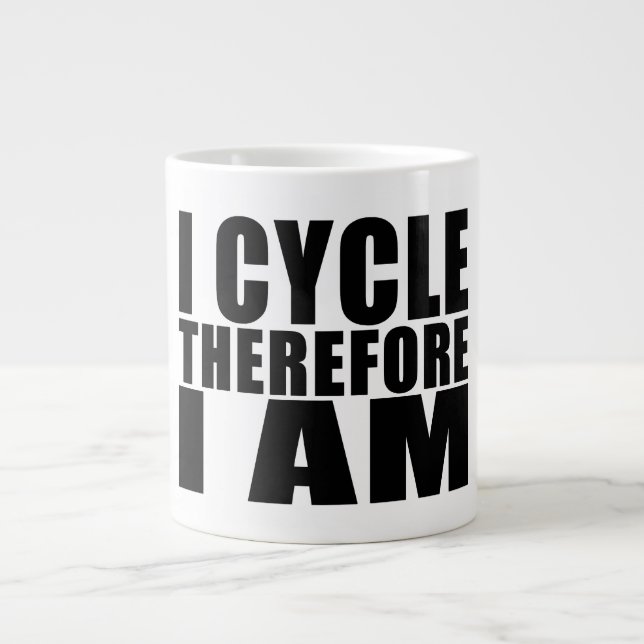 Grande Tasse Funny Cyclists Cite Des Blagues : I Cycle Donc I (Devant)