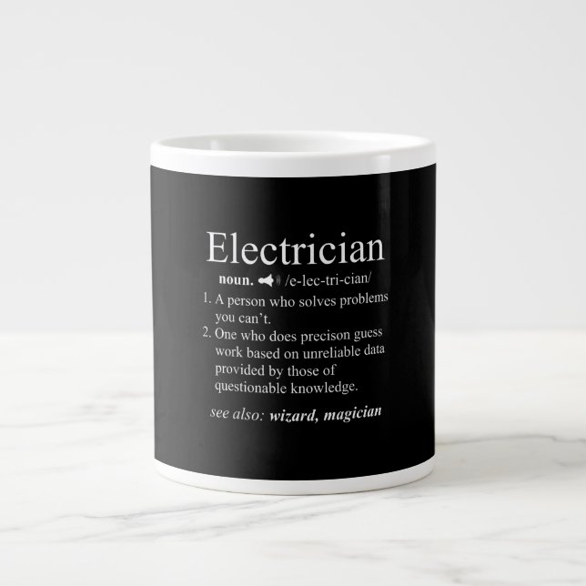 Grande Tasse Funny Electricien Définition Ingénieur électrique (Devant)