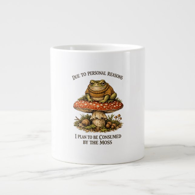 Grande Tasse Funny Frog Mushroom  (Devant)