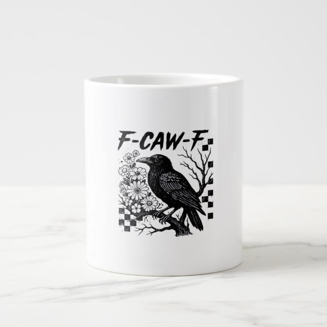 Grande Tasse Funny Humor Crow Gothic F-Caw-F Essential (Devant)
