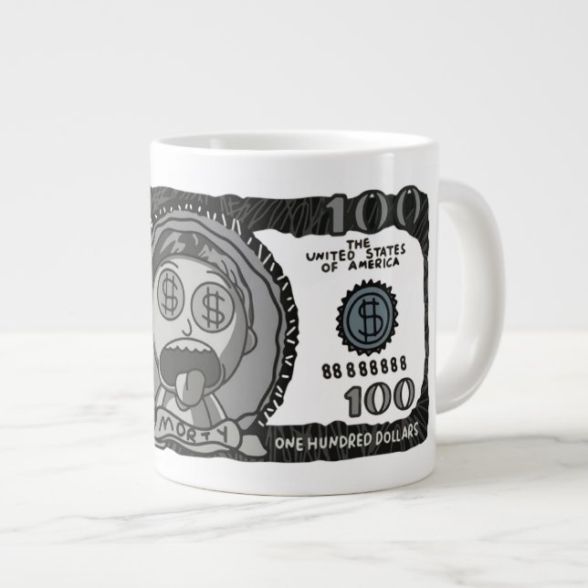 Grande Tasse Funny "Money Morty" 100 Dollar Bill Specialty Coff (Devant droit)