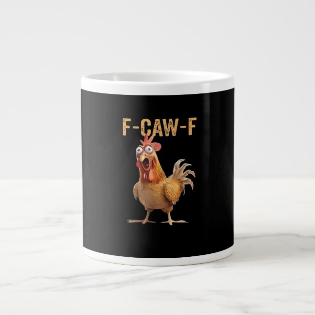 Grande Tasse Funny Screaming Chicken F-Caw-F Joke Design Classi (Devant)
