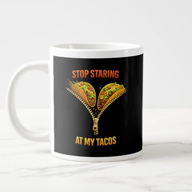Grande Tasse Funny Taco Lover Stop Staring (Gauche)