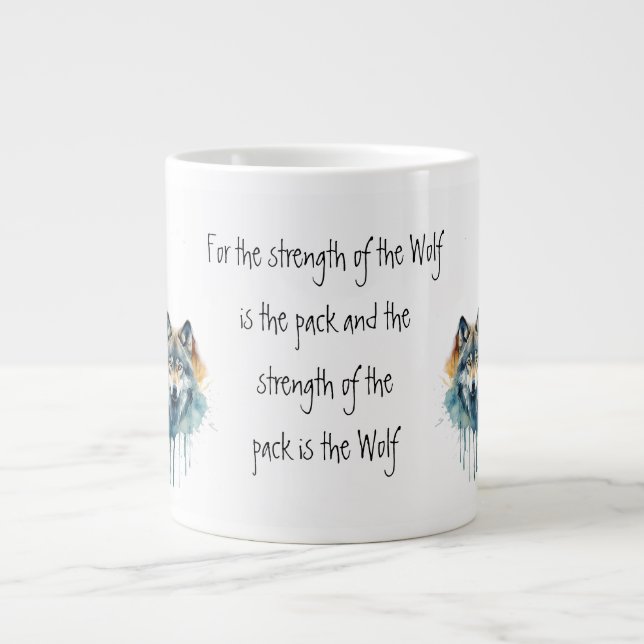 Grande Tasse Gamme Inspirational Wolf Citation Force Pack (Devant)