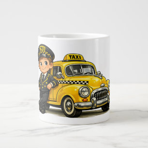 Grande Tasse Garçon Conducteur de Taxi Rétro avec T-Shirt de Vo