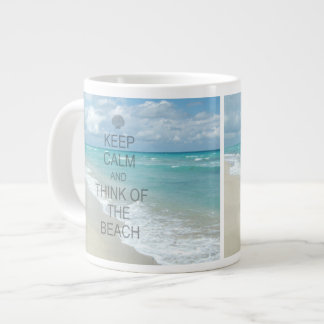 Grande Tasse Gardez le calme et pensez à la plage