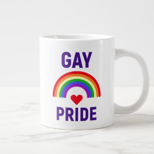 Grande Tasse Gay pride  Coeur et arc-en-ciel