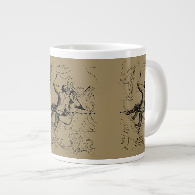 Grande Tasse Gemini Constellation Zodiac Hevelius 1690 (Devant droit)