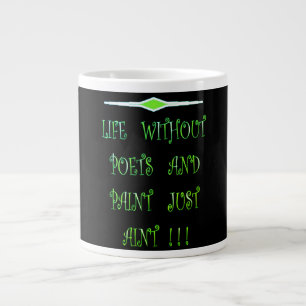 GRANDE TASSE GENRE DE POÈTES DE GOTH PEINT NOIR LUMINOUSE VERT