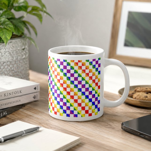 Grande Tasse Géométrique Arc-en-Ciel (Créateur téléchargé)