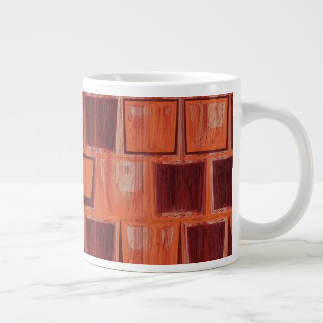 Grande Tasse Géométrique rouge et orange (Droite)