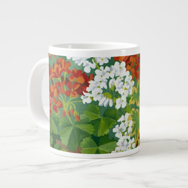 Grande Tasse Géraniums rouges et blancs dans des pots 2013 (Devant gauche)