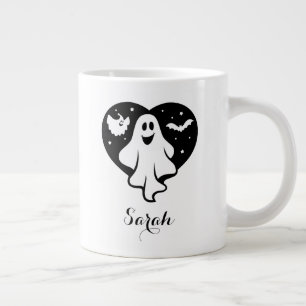 Grande Tasse Ghost Halloween mignon Avec Coeur Et Chat