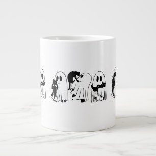 Grande Tasse Ghost Holding Chat noir Funny Halloween Amoureux d